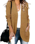 Womens Loose Open Front Cardigan Long Sleeve - Lightweight Cozy
