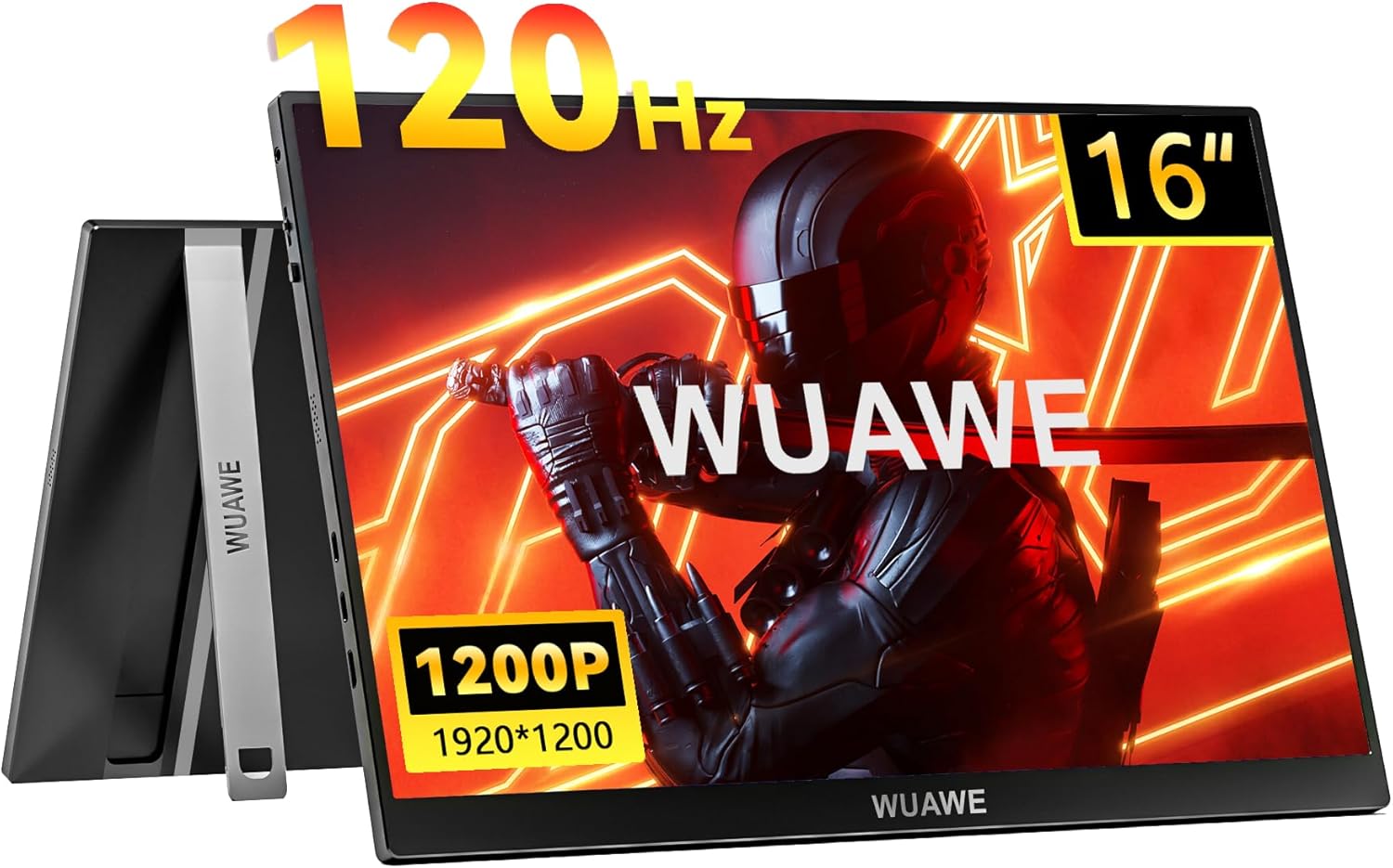 WUAWE 16 1200P Portable Gaming Monitor - HDR, Freesync, USB-C - Enhance Gaming Experience