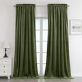 Benedeco Blackout Emerald Green Velvet Curtains for Home Decor