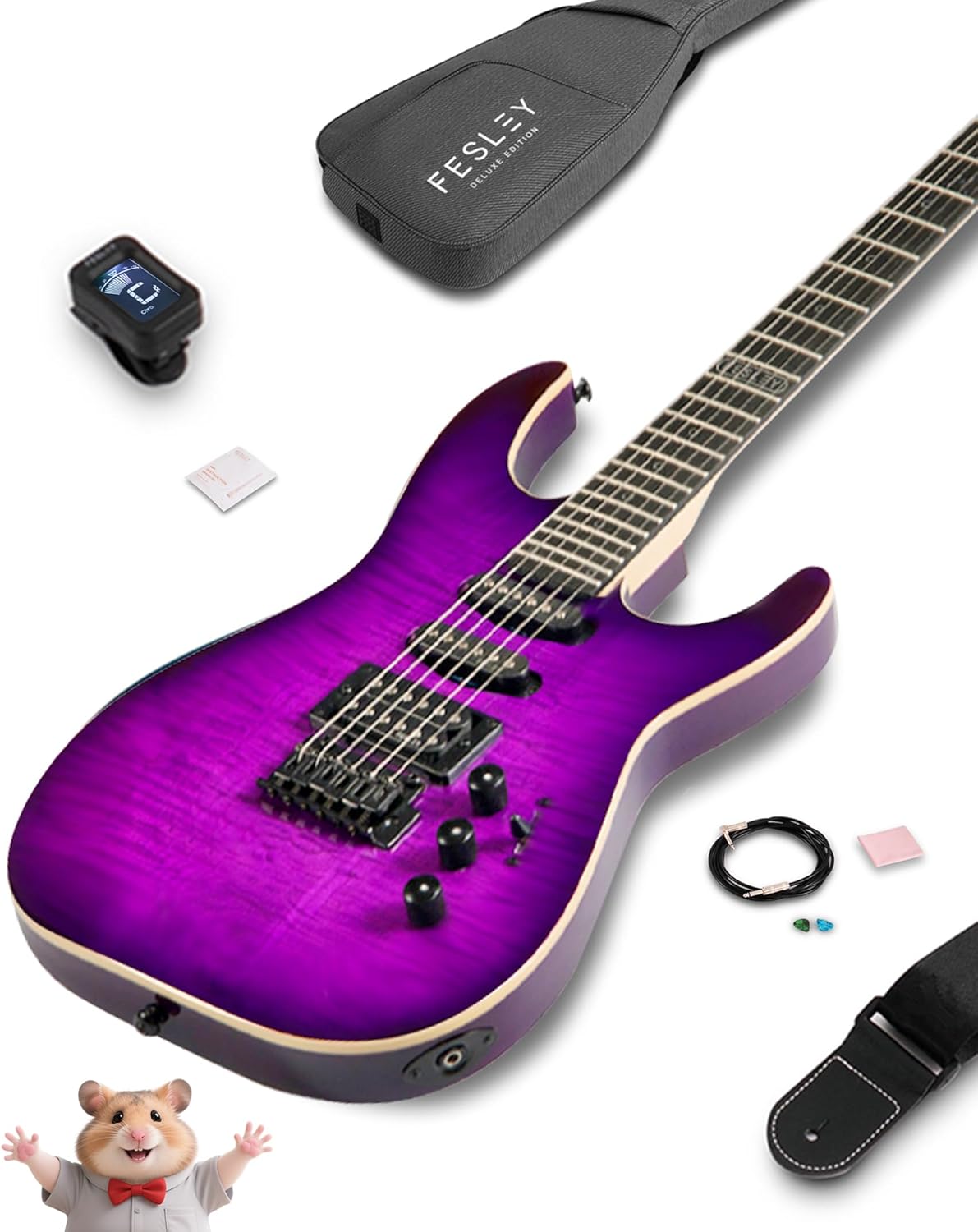 39in Solid Body Electric Guitar with HSS Pickup Configuration