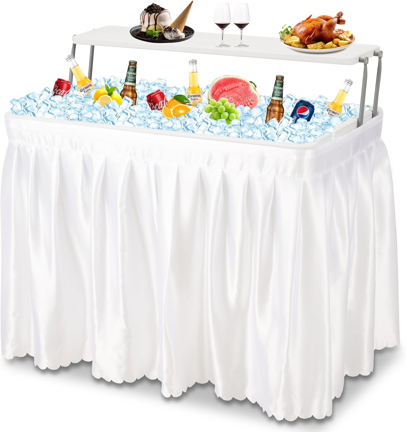 Dragosum Outdoor Ice Cooler Table for Parties and Camping