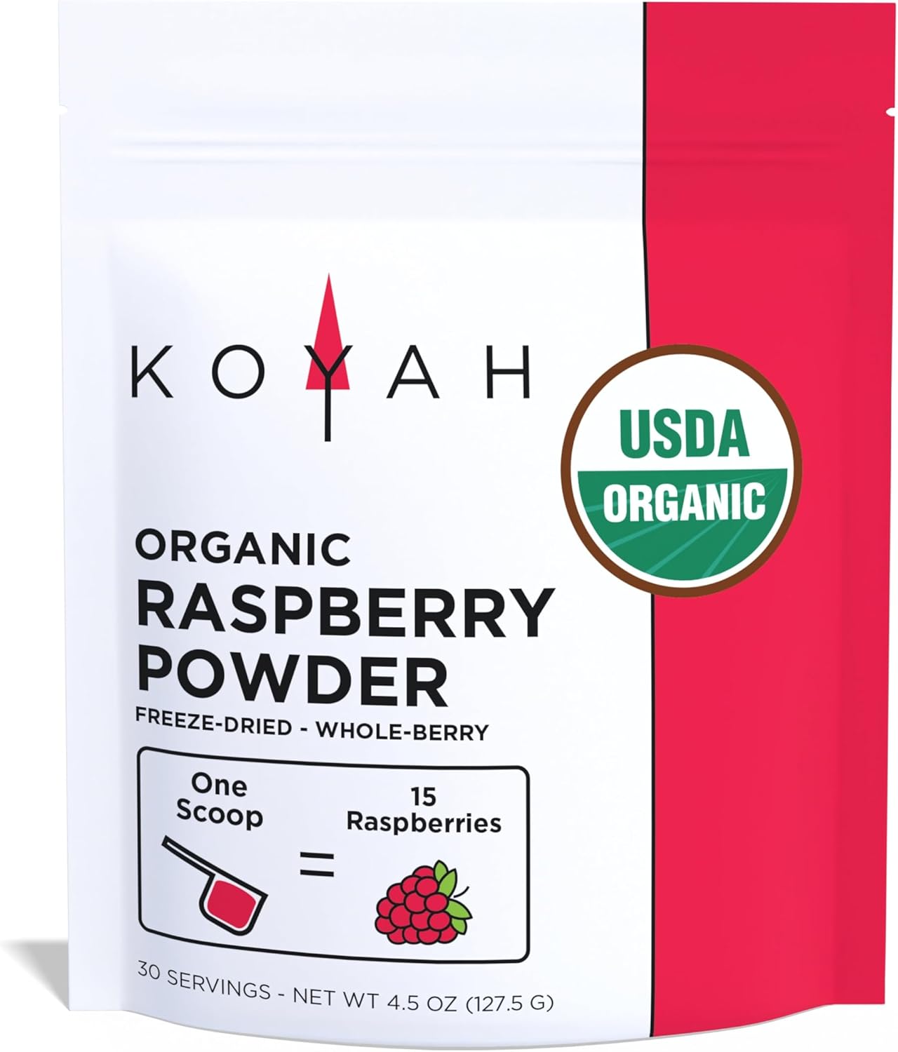 Organic Raspberry Powder by KOYAH - 30 Servings of Nutrition