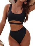 Blooming Jelly Women's High Waisted Bikini Set - Sporty Cut Out
