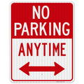 No Parking Anytime Sign with Arrows 24x30 in - Reflective, Fade