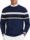 Mens Crew Neck Sweaters Slim Fit Lightweight Knit Pullover - Classic