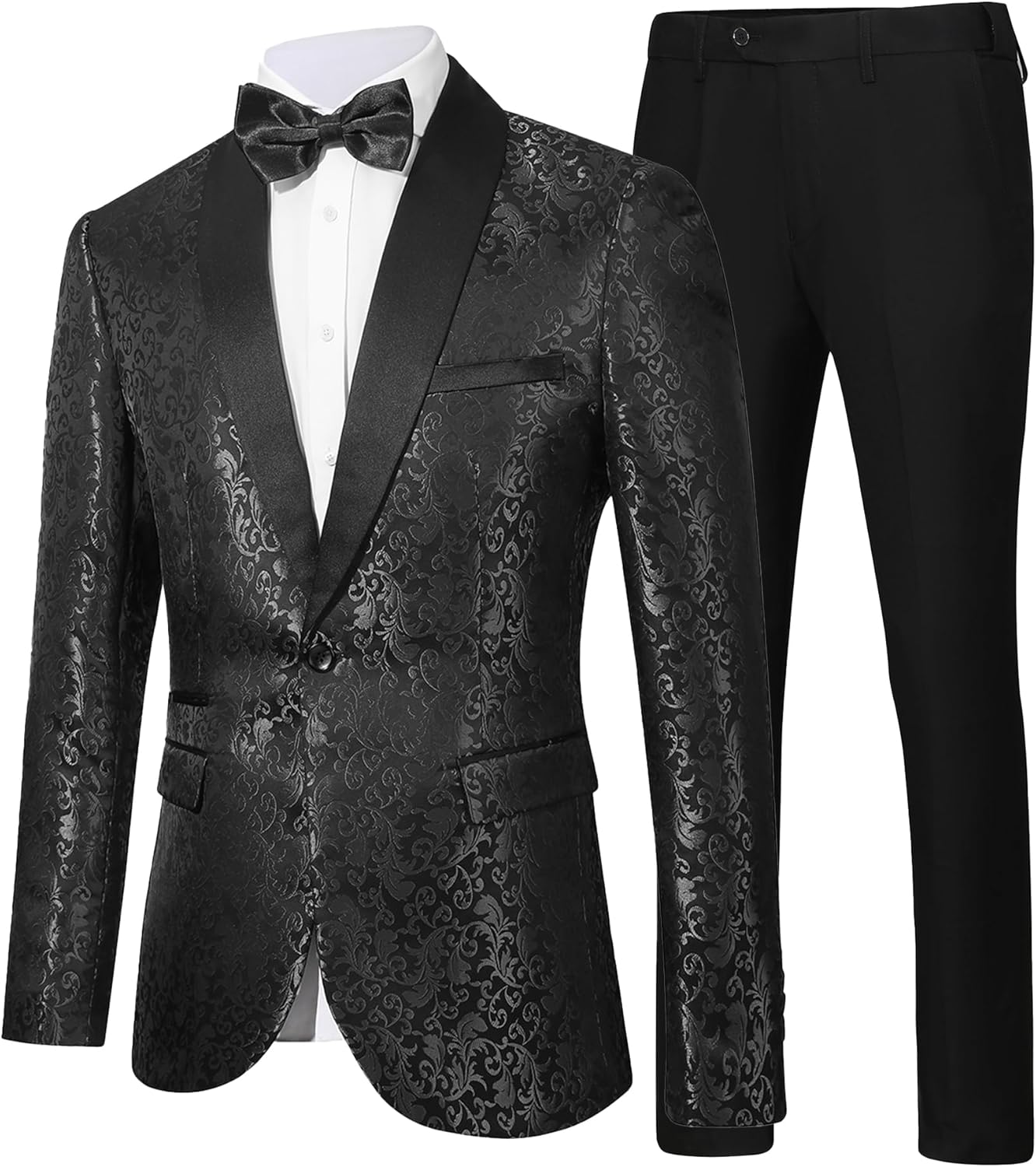 Stylish Men's Floral Dinner Party Tuxedo Suit Set for Events