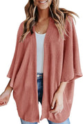 YIBOCK Women's Lightweight Kimono Cardigan - Loose Waffle Knit Beach
