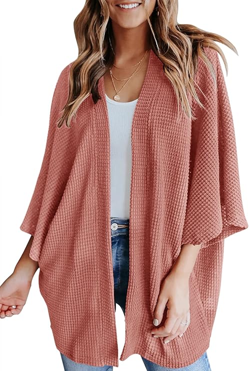 YIBOCK Women's Lightweight Kimono Cardigans for Beach Cover Up