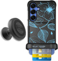 Scooch Wingmate Case for Samsung Galaxy S25 Plus Blue Hibiscus