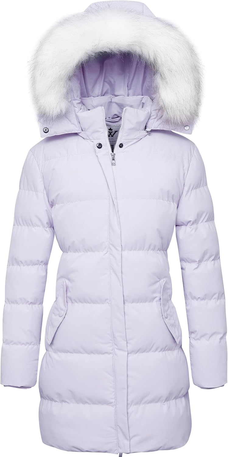 WenVen Women's Winter Thicken Puffer Coat with Faux Fur Hood