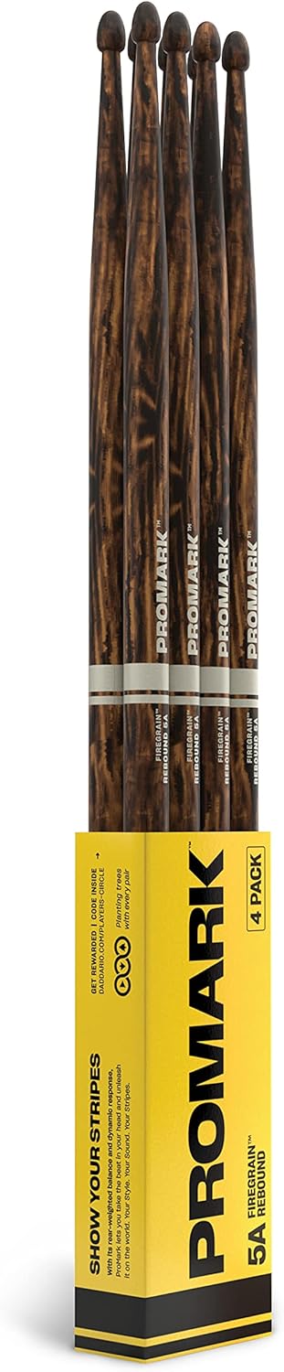 ProMark Rebound 5A FireGrain Drumsticks for Superior Performance