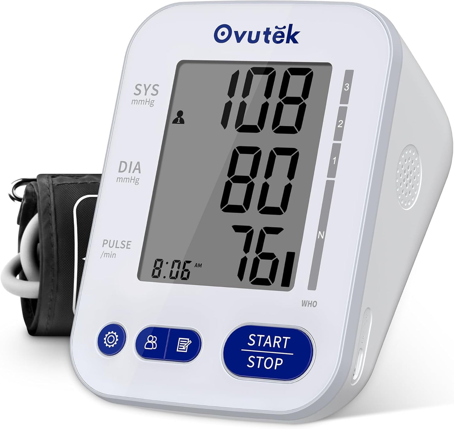 Accurate BP Monitor with Large Cuff & Memory - OVUTEK
