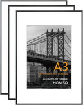 A3 Picture Poster Metal Black Frame Set of 3 - Minimalist Wall Frames