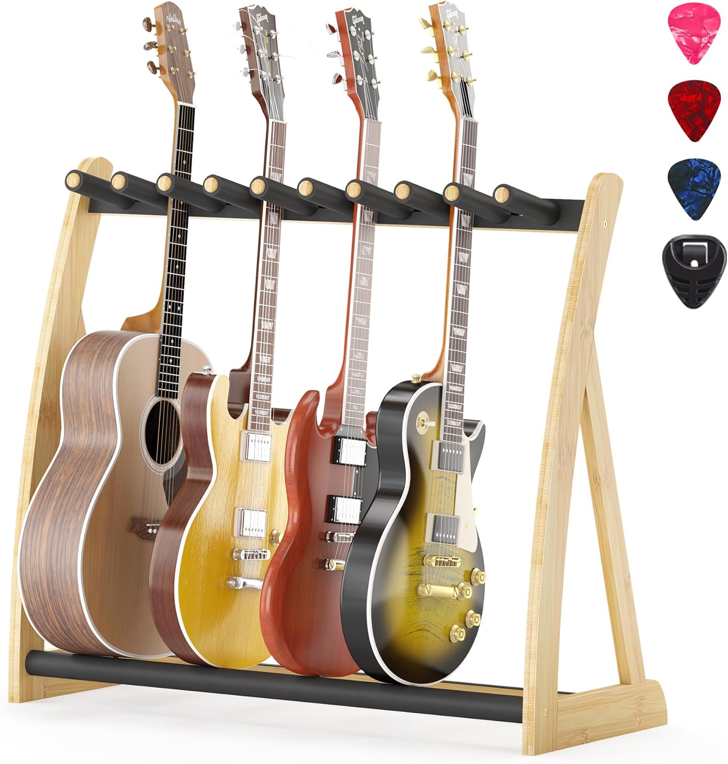 Guitar Stand Rack for Multiple Guitars - Adjustable & Foldable