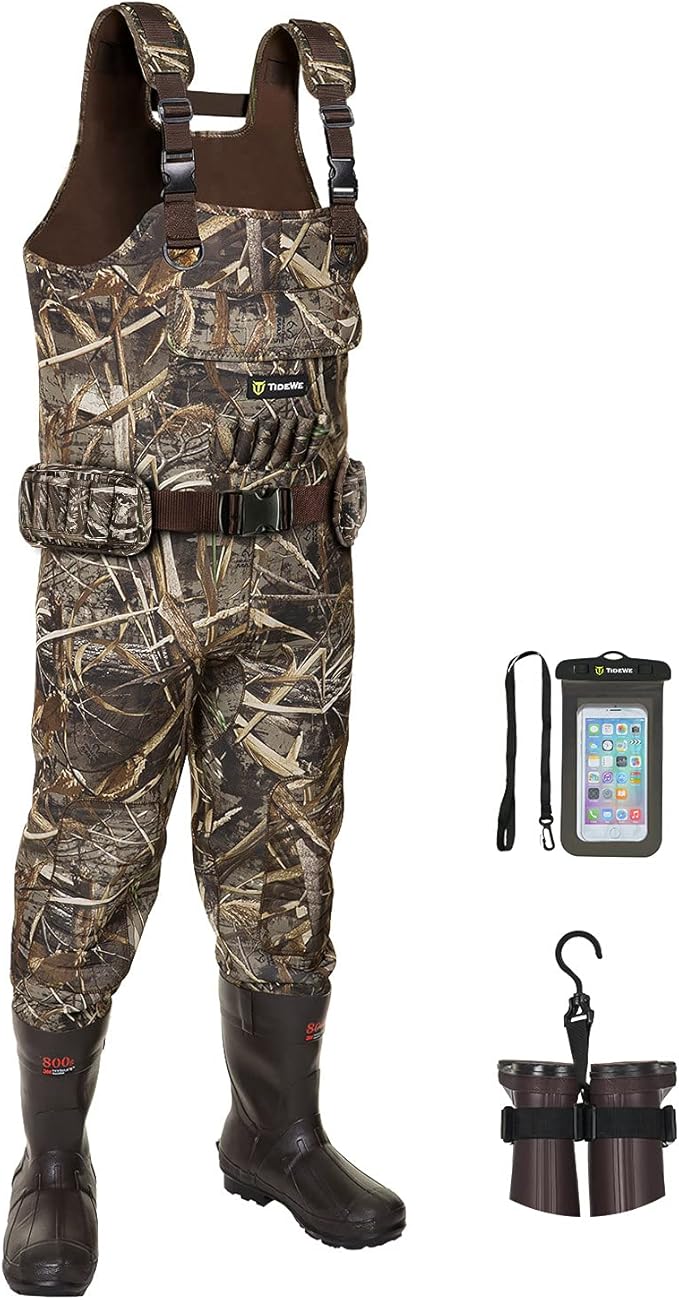 TIDEWE Chest Waders for Men Realtree MAX5 Camo 800G Insulation