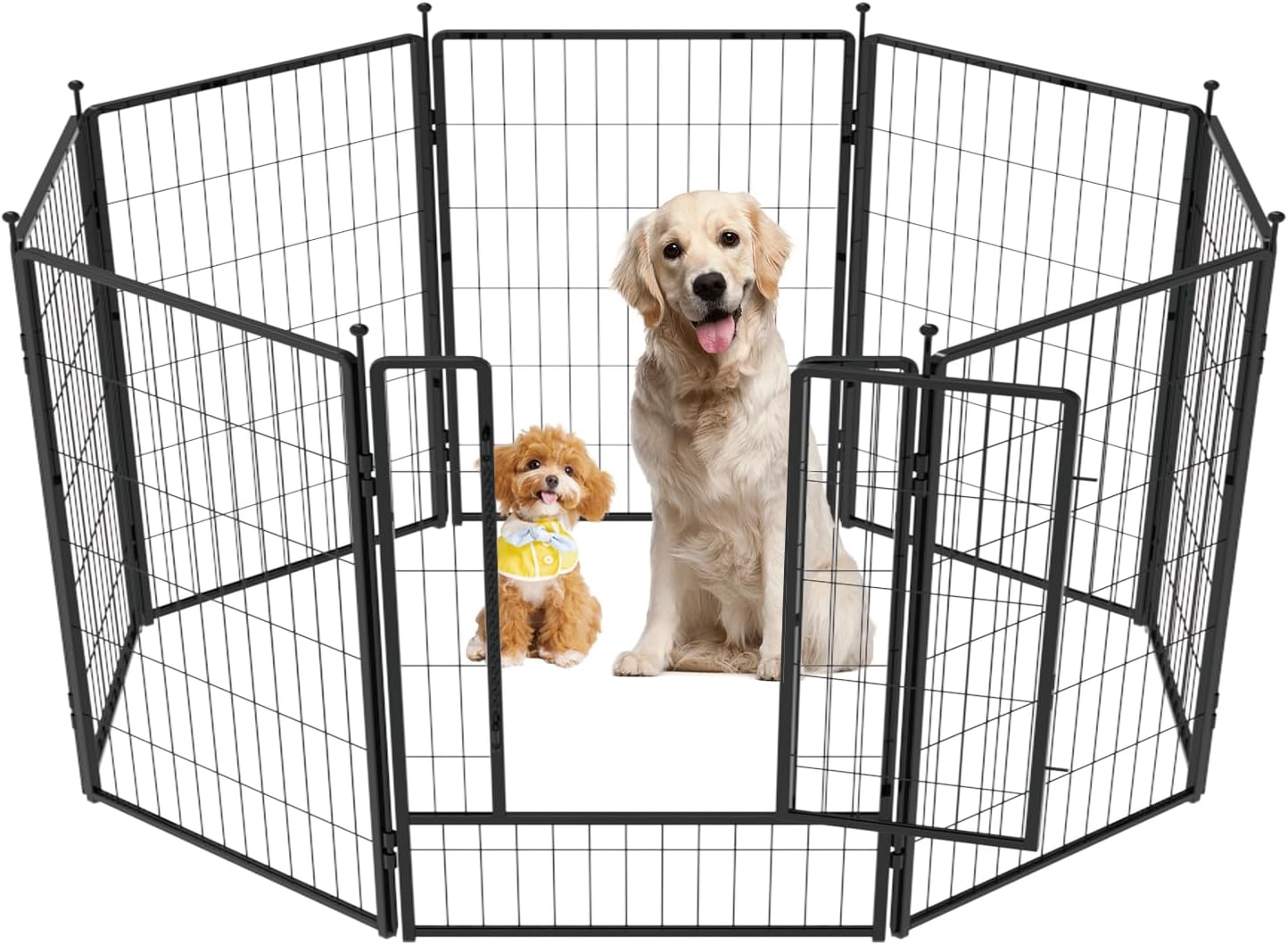 Dog Playpen 36 inch Heavy-Duty Metal Pet Fence for Safety
