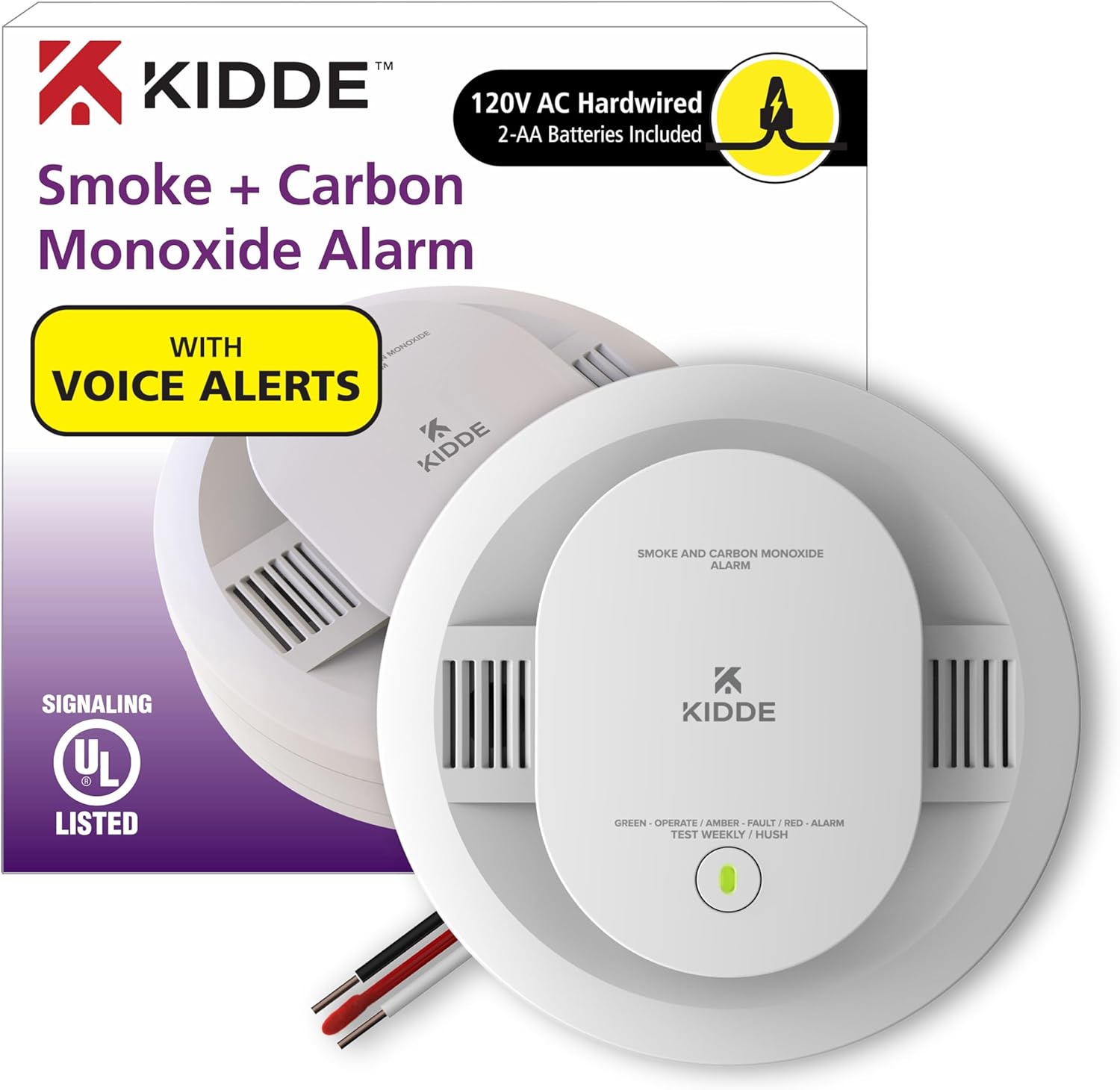Kidde Hardwired Smoke & Carbon Monoxide Detector with Alerts