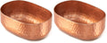 Hammered Aluminum Entree Basket Oval Copper - Personal Presentation