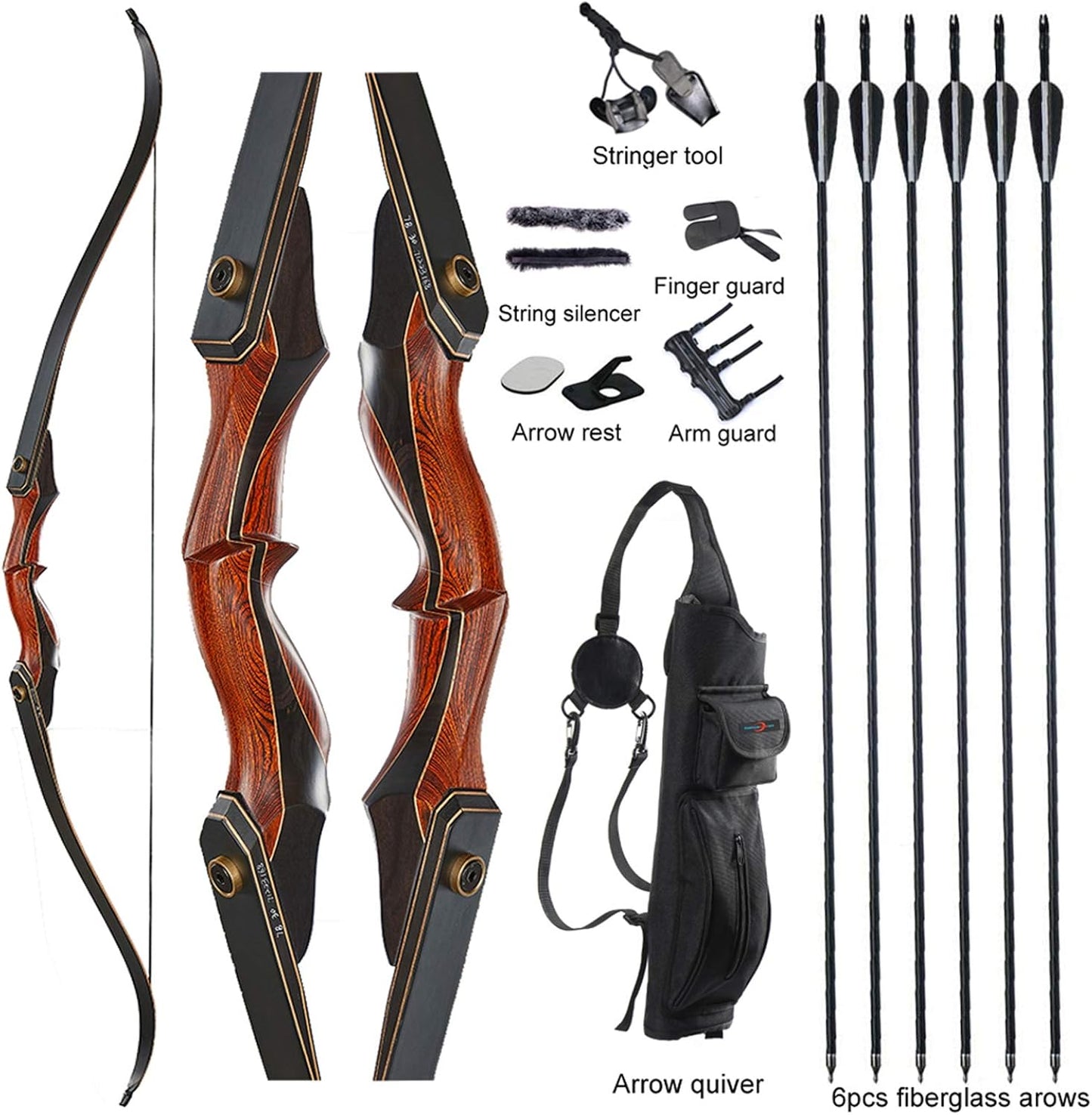 TOPARCHERY 60in Takedown Recurve Bow and Arrow Set for Adults