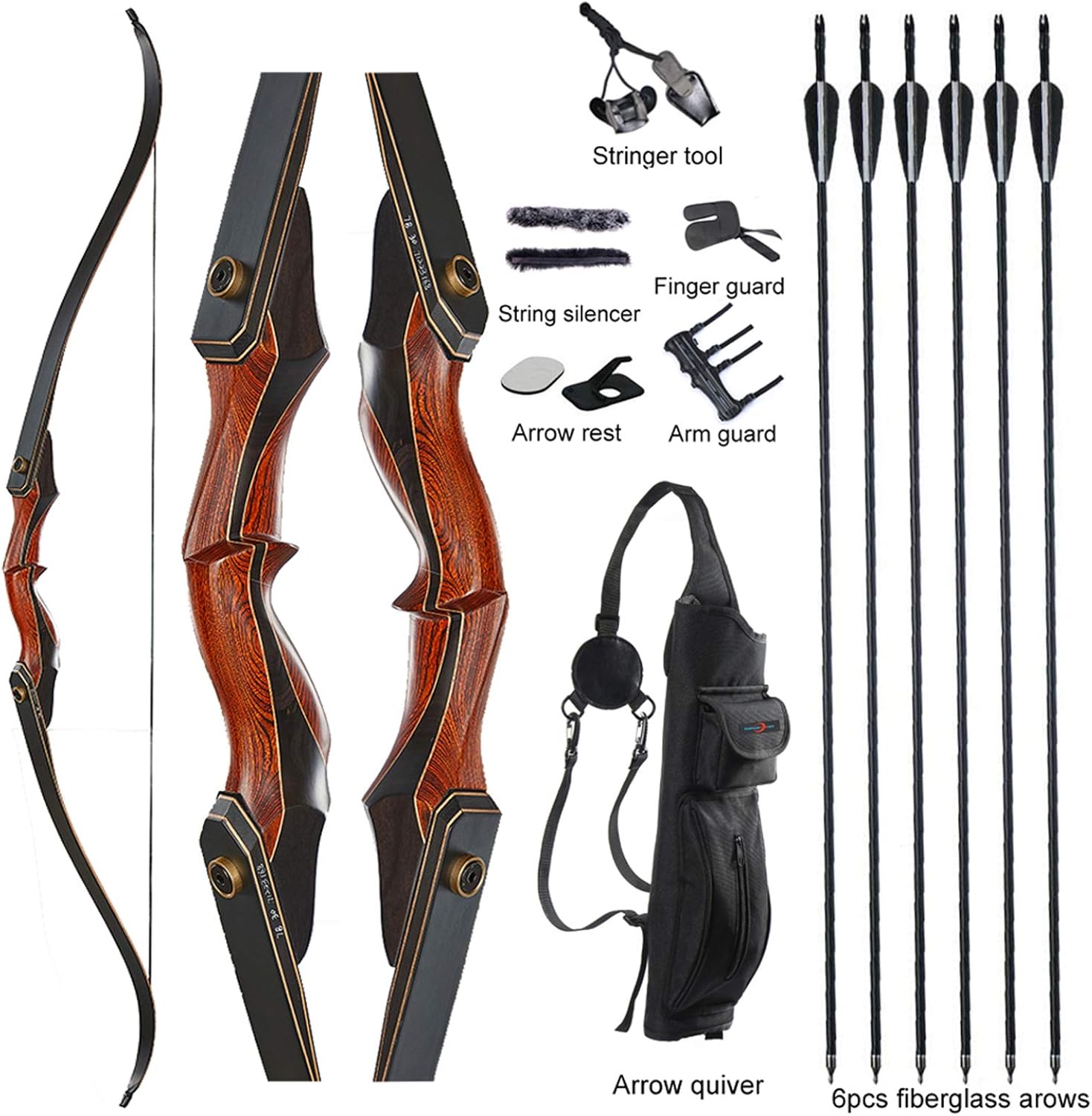 TOPARCHERY 60in Takedown Recurve Bow and Arrow Set for Adults
