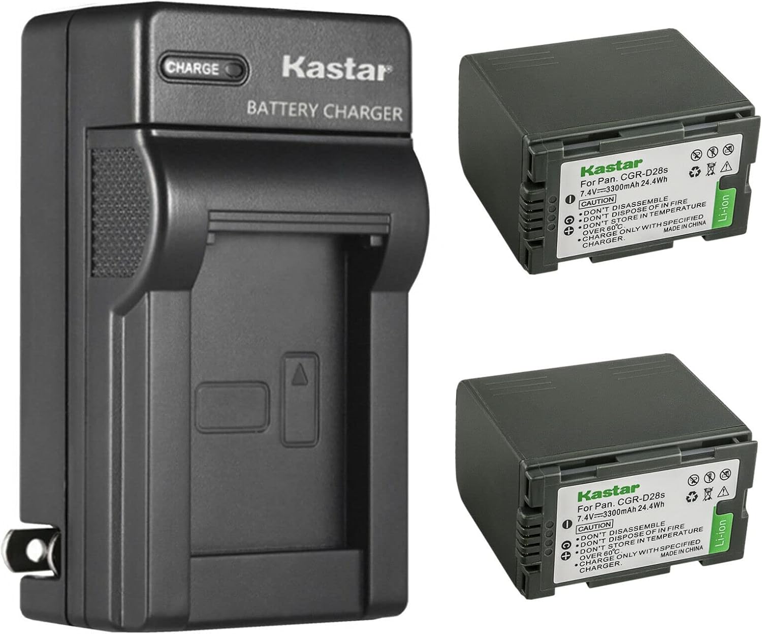 Kastar 2-Pack Battery and AC Wall Charger for Panasonic Cameras
