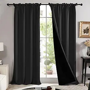 Deconovo 100% Room Darkening Curtains for Total Sun Light Blocking