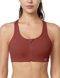 Yvette Zip Front Sports Bra - High Impact Support for Running Clothing