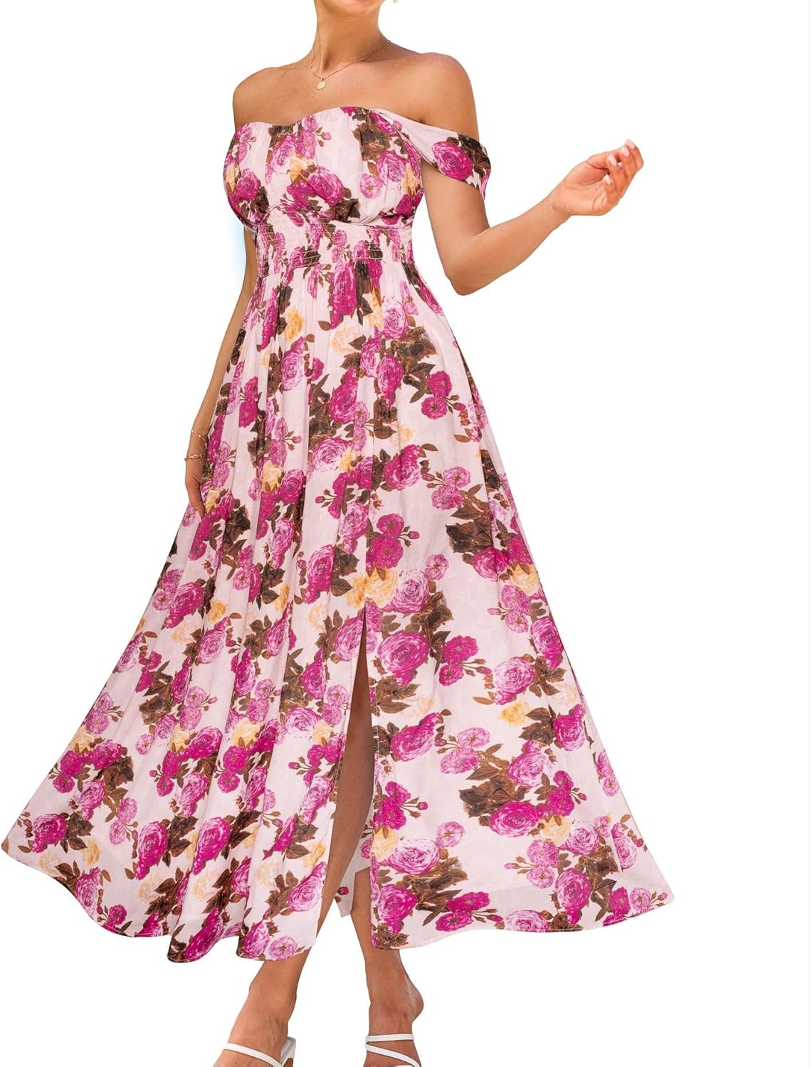 GRACE KARIN Women's Summer Floral Print Flowy Maxi Dress