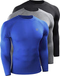 NELEUS Men's 3 Pack Athletic Compression Shirt - All-Weather Base