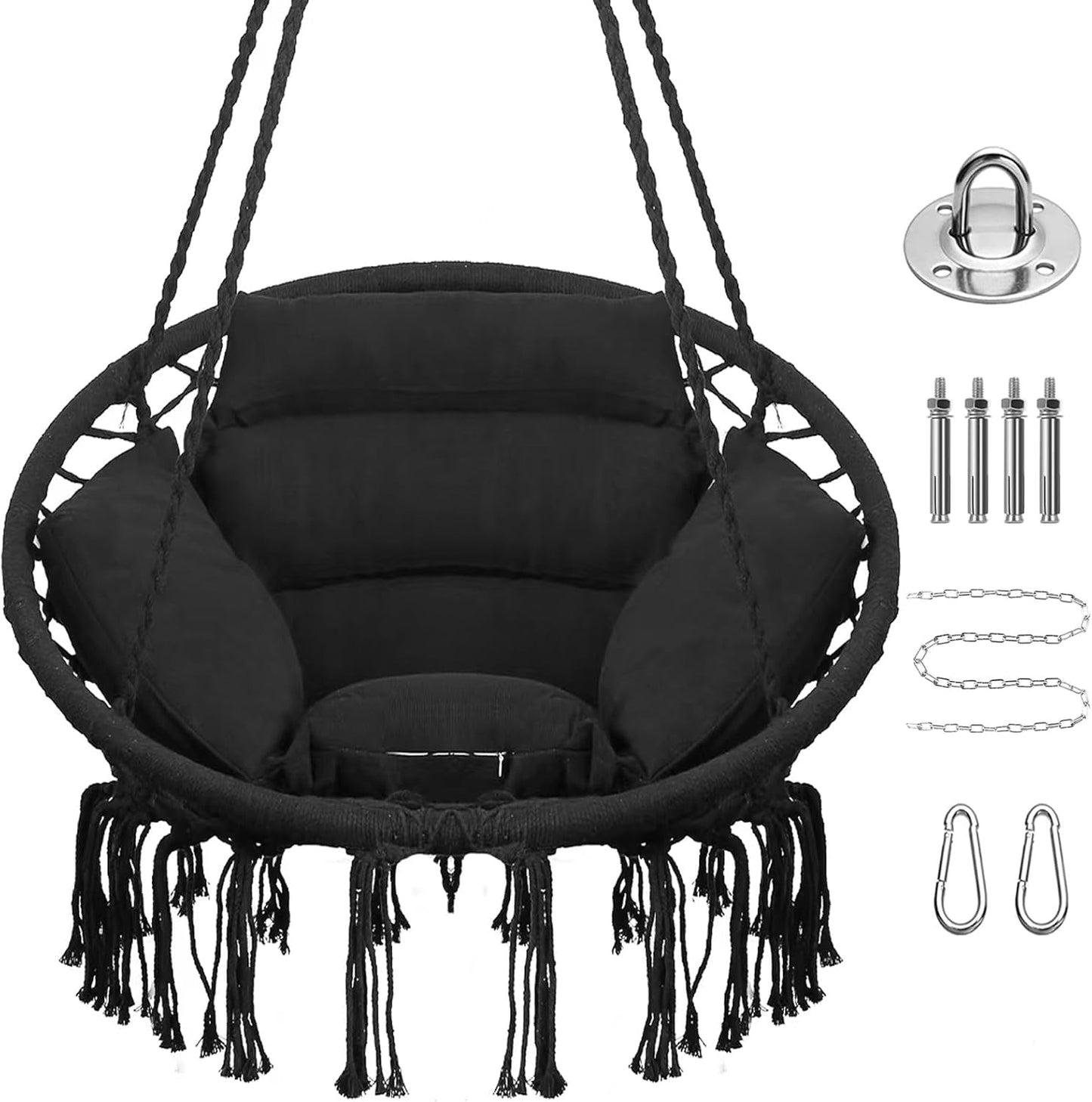GOUTIME Macrame Hammock Chair - Boho Comfort