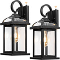 Outdoor Wall Lights Dusk to Dawn 2-Pack - Matte Black 15in Sconces