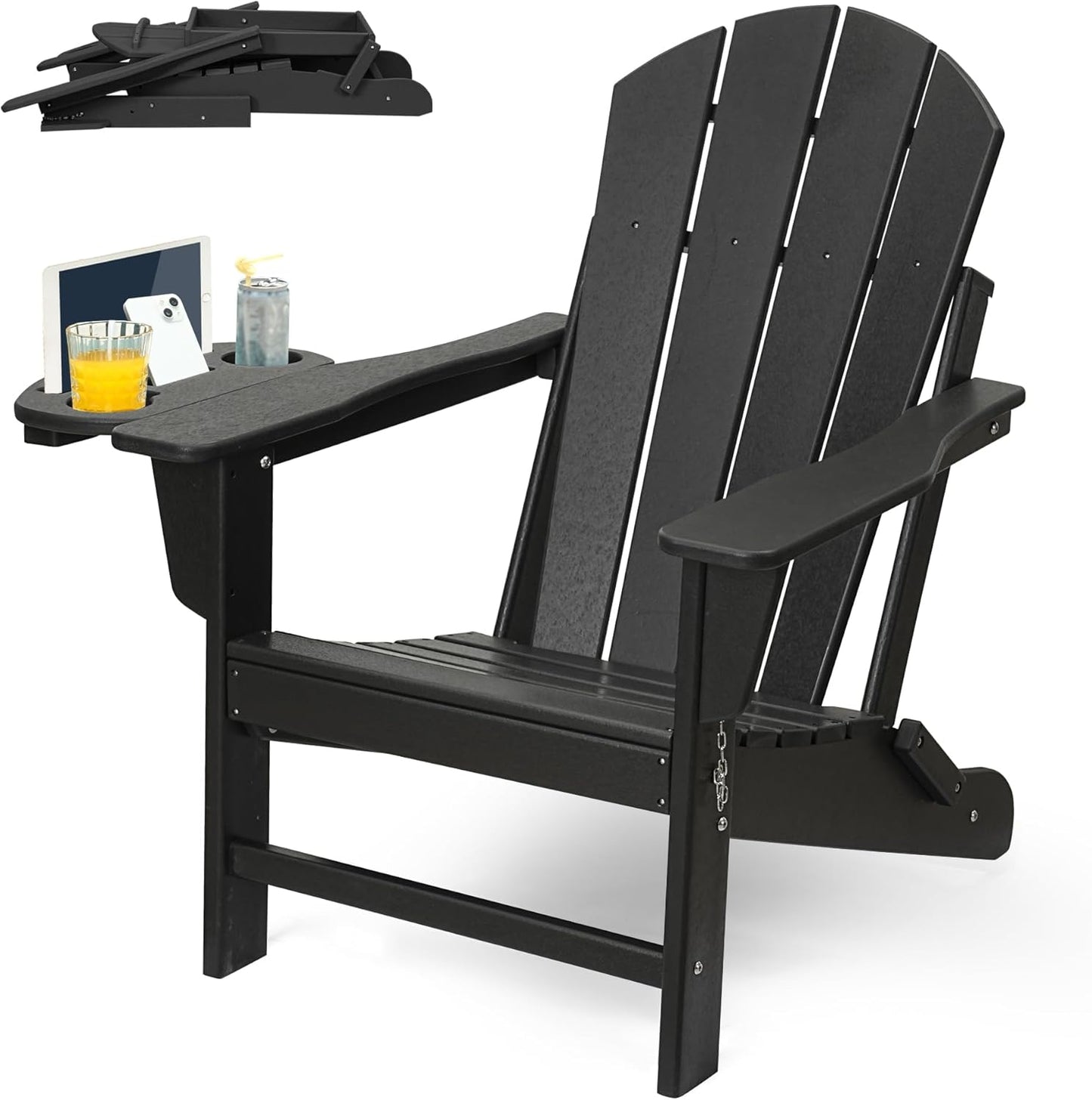 FOOWIN Folding Adirondack Chair for Outdoor Relaxation and Comfort