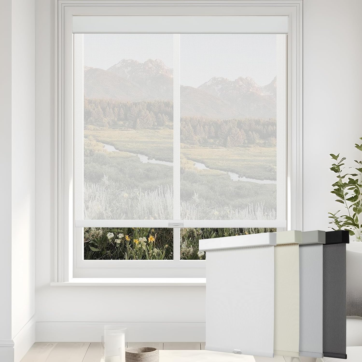 Persilux Free-Stop Cordless Solar Roller Blinds for Windows