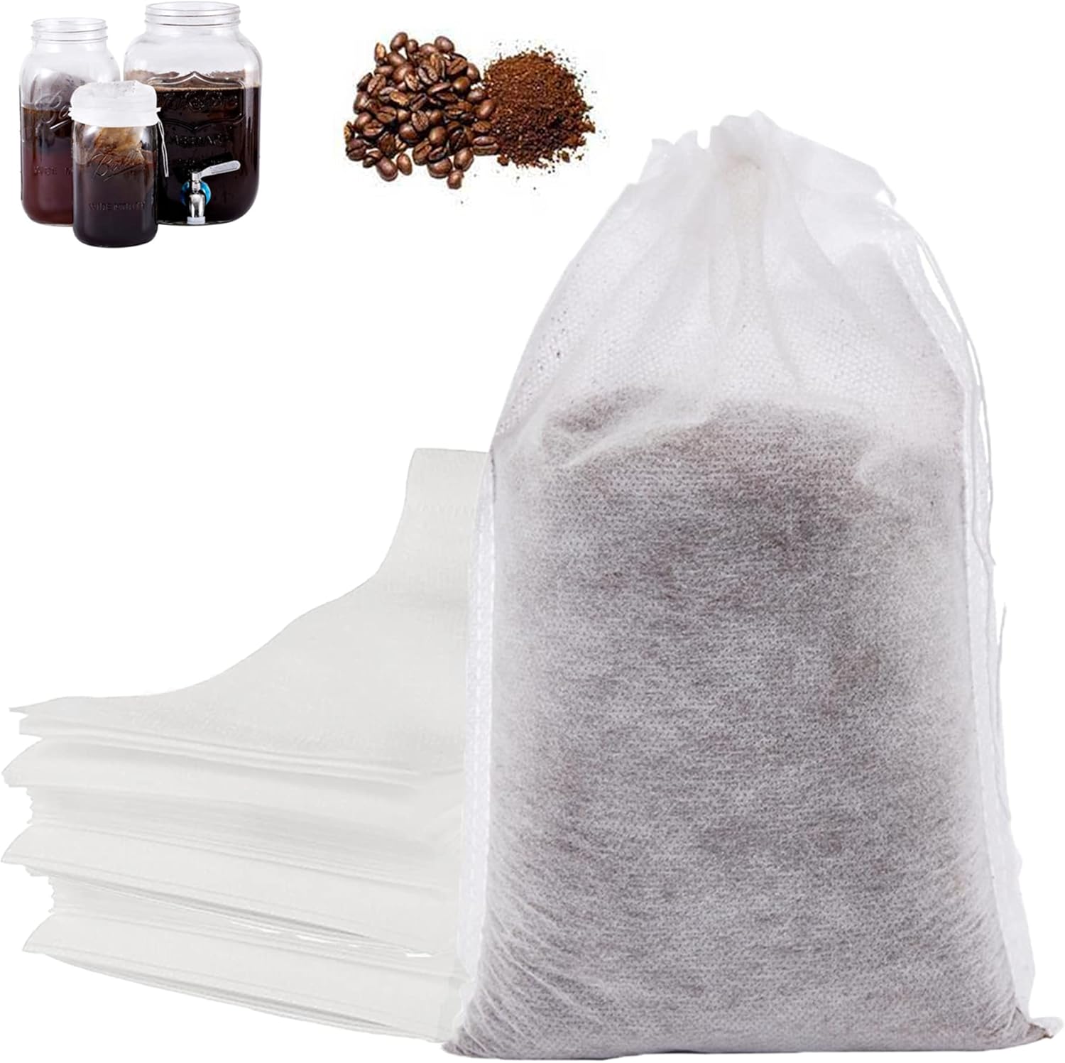 No Mess Cold Brew Bags - Convenient Filtering for Refreshing Iced Coffee & Tea