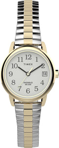 Timex Women's Easy Reader Watch - Clear White Dial, Two-Tone Band