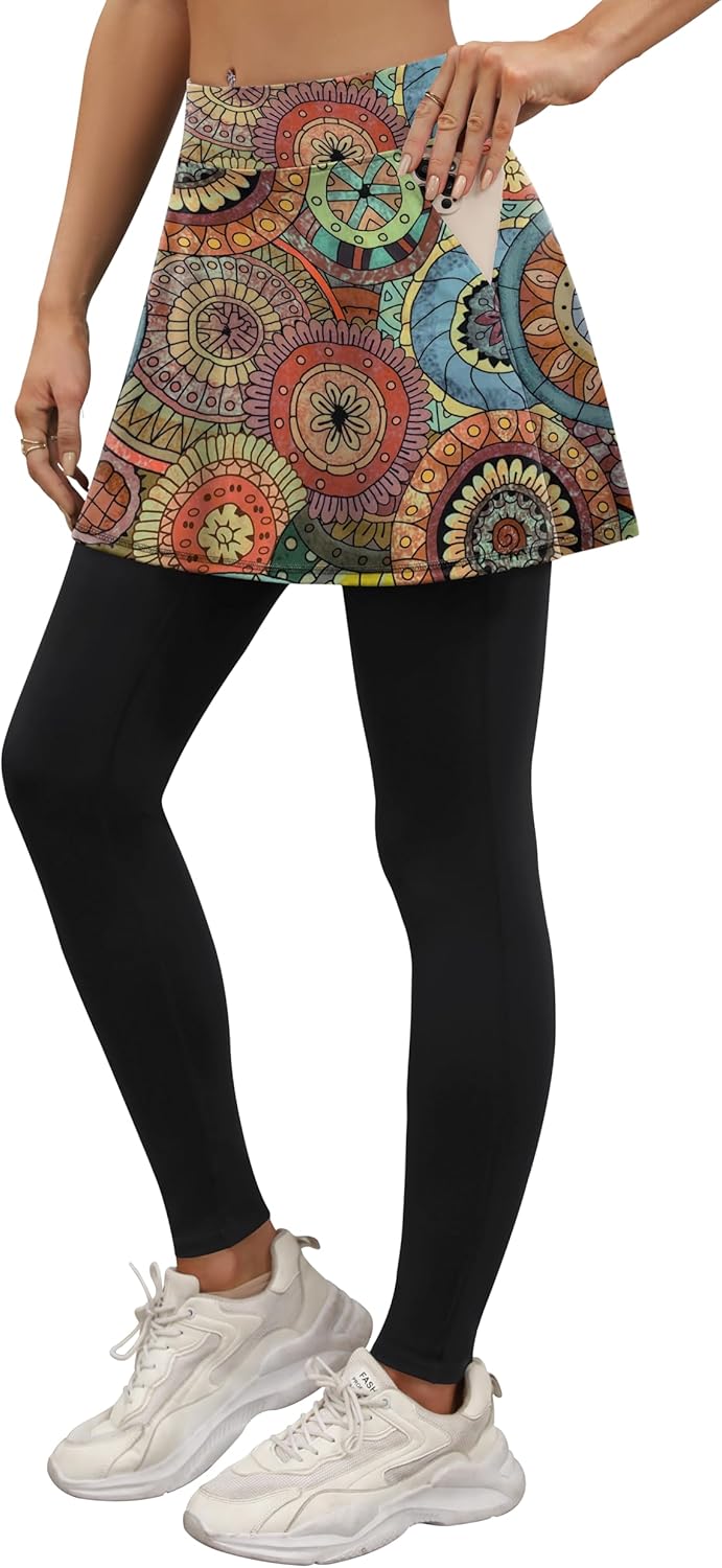 LouKeith Skirted Leggings for Women - Perfect for Tennis and Yoga