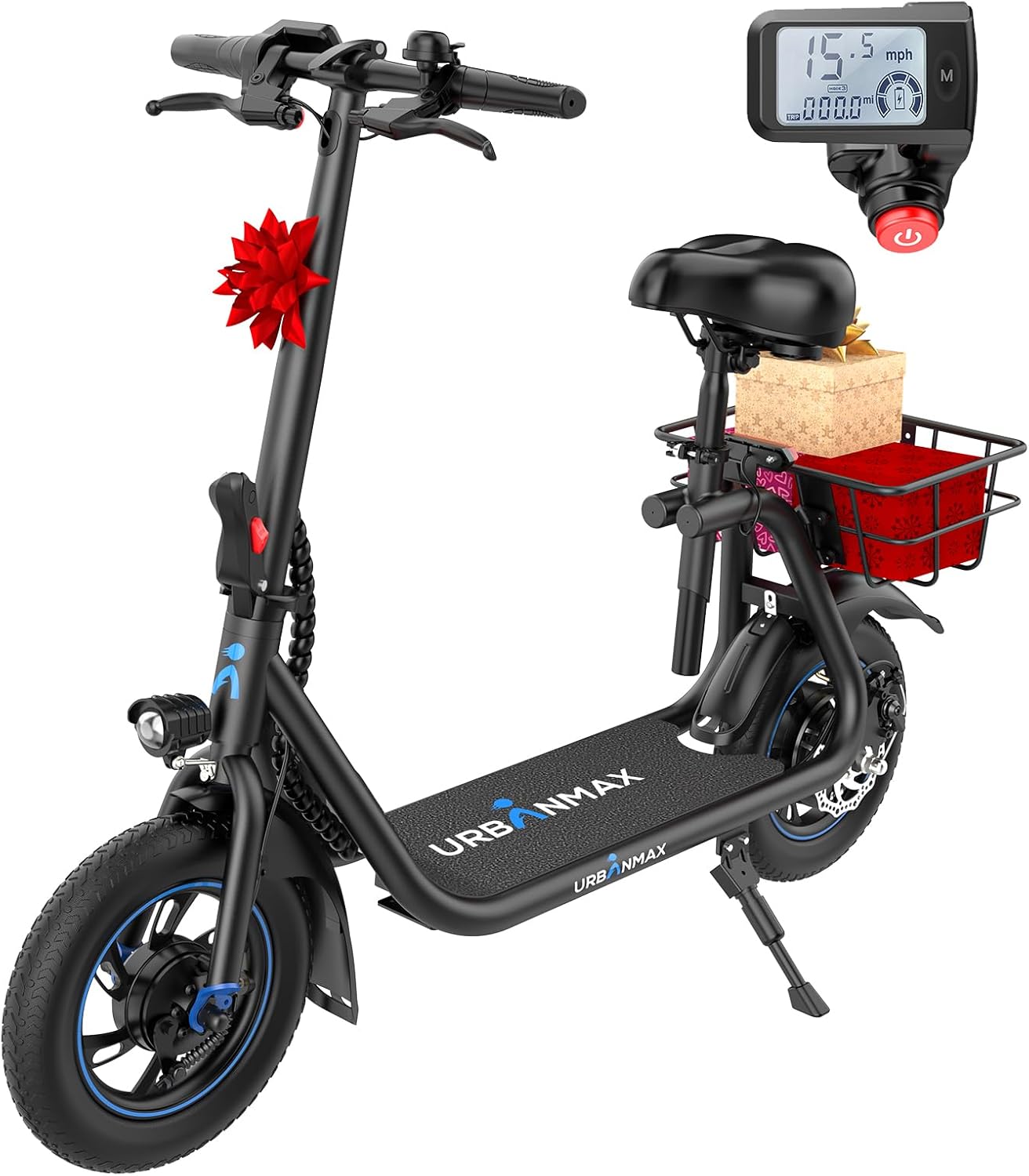 C1 Pro Electric Scooter with Seat and 450W Motor for Adults
