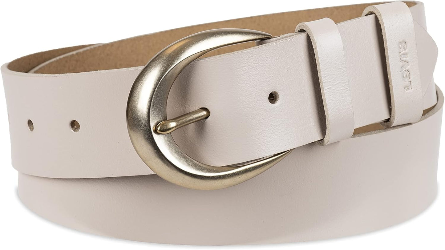 Levi's Women's Curved Buckle Leather Belt for Stylish Looks