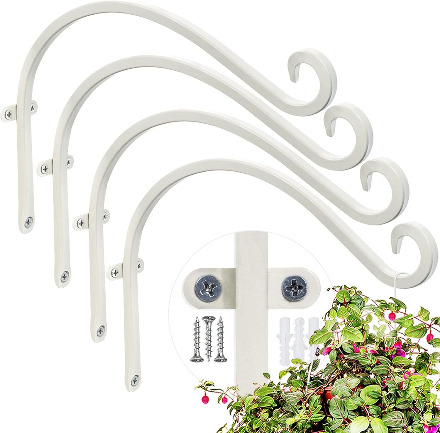 Bird Feeder Hanger: 12-Inch Wall-Mounted Plant Bracket Outdoor