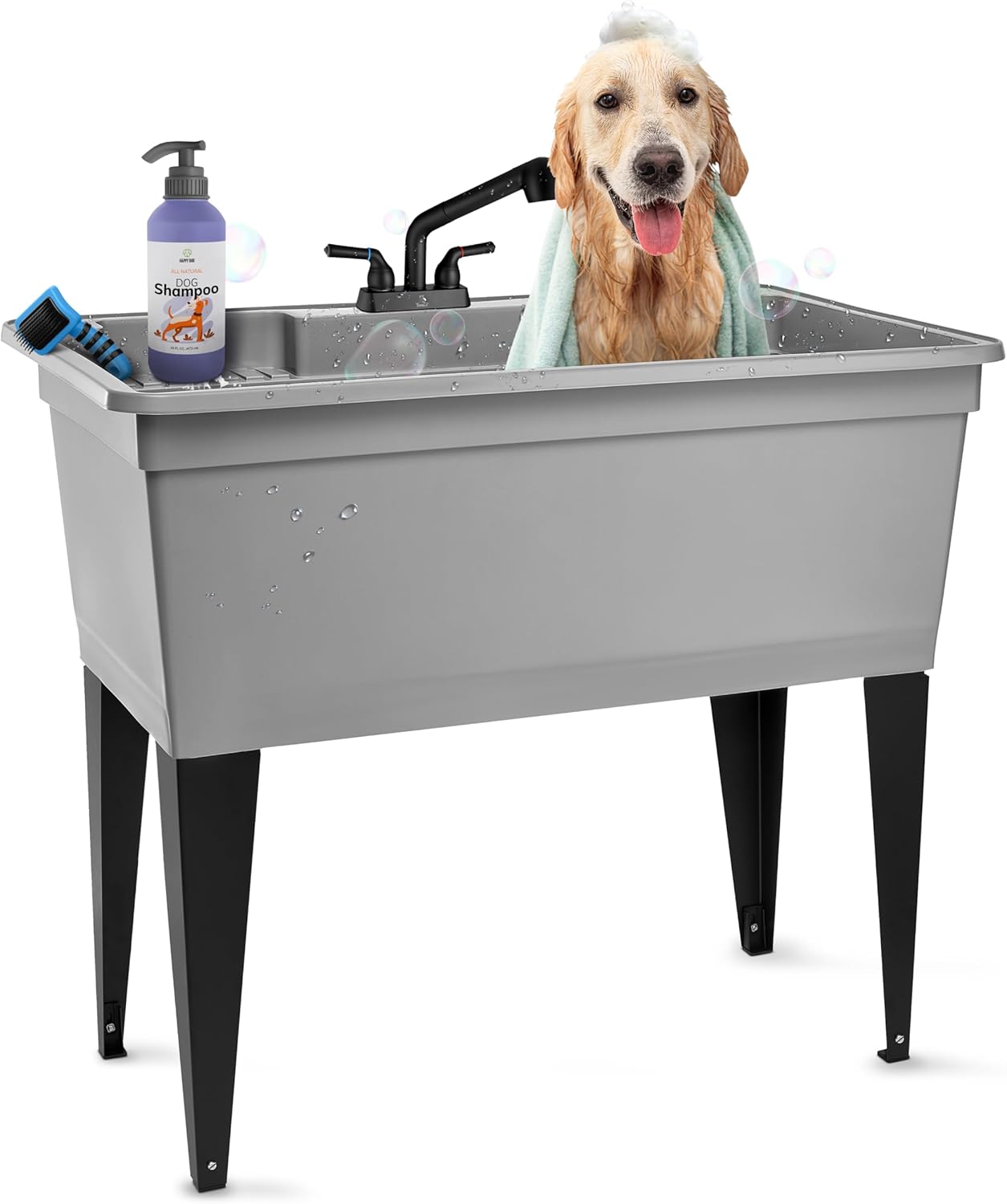 Tehila Double-Wide Utility Sink with Pull-Out Faucet for Versatile Use