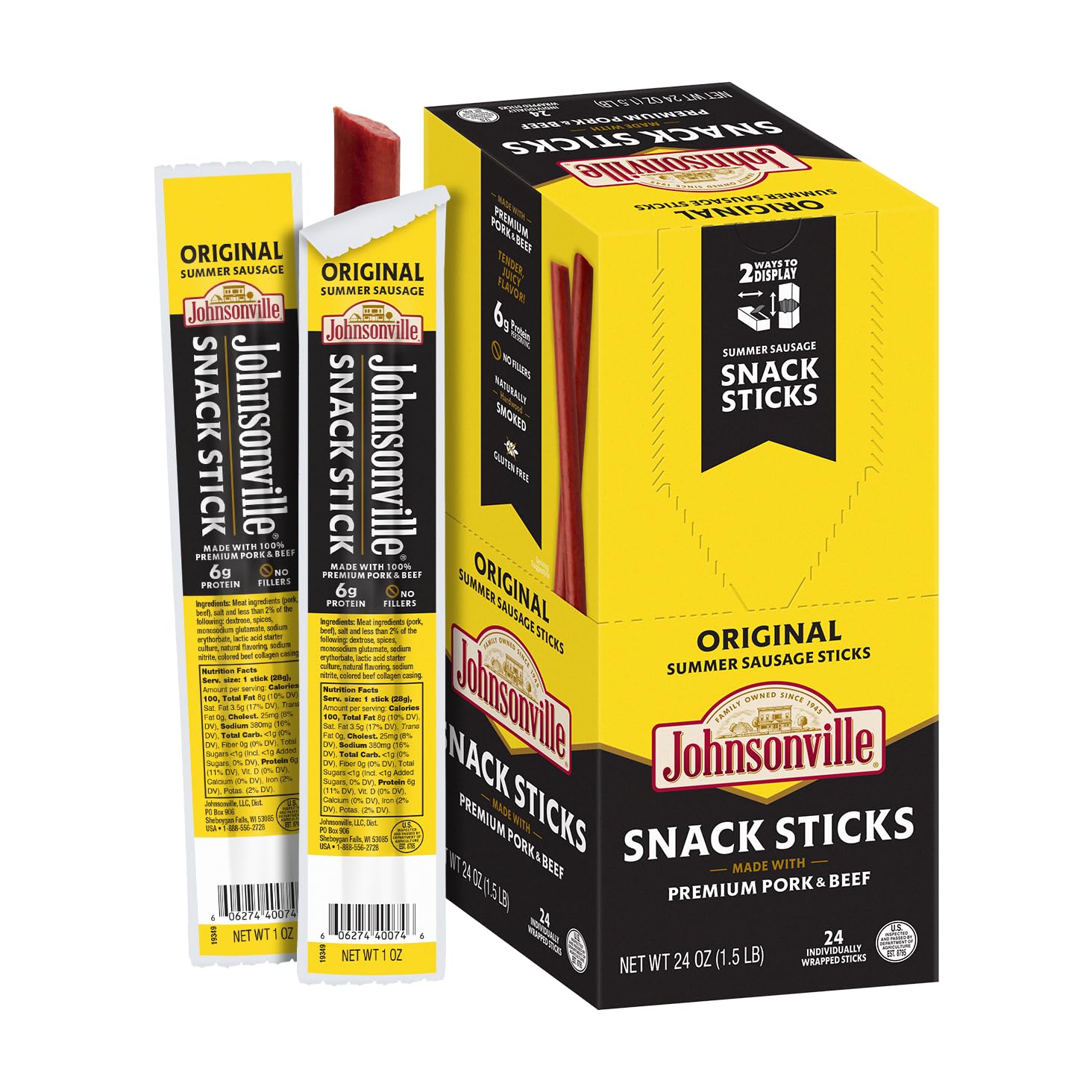 Johnsonville Summer Sausage Snack Sticks - Delicious Protein Treats