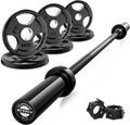 RitFit 4ft Barbell Weight Set - 55LB Starter Olympic Kit