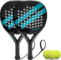 Padel Racket Carbon Fiber Surface EVA Memory Foam - Round Shape