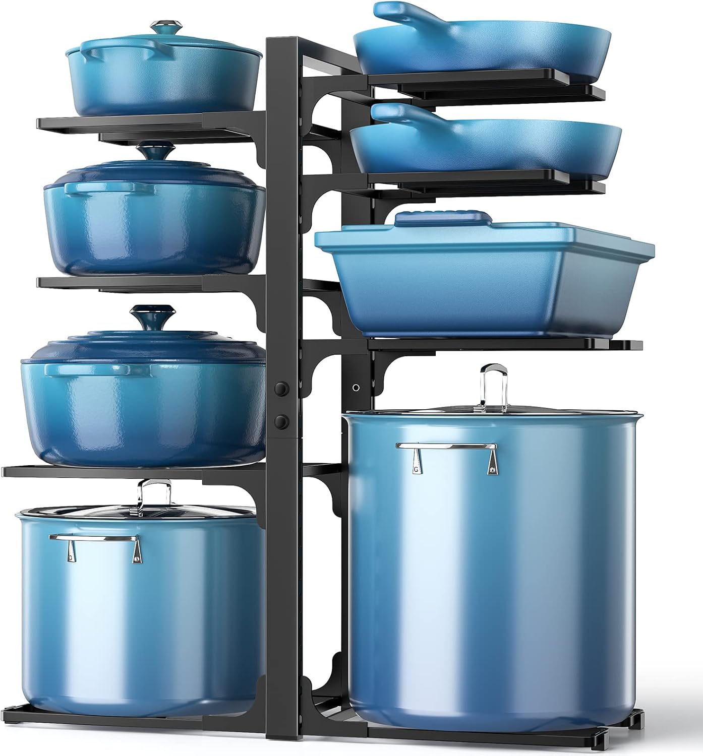 ORDORA Pots and Pans Organizer: Heavy Duty 8-Tier Rack for Kitchen