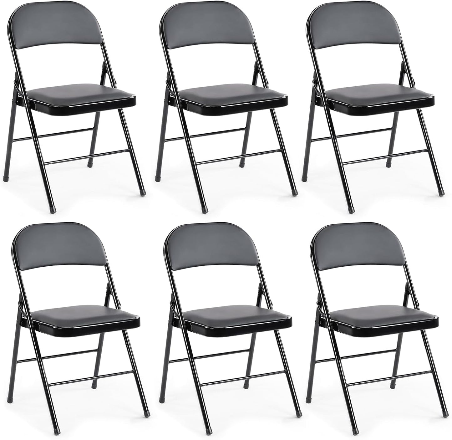 DUMOS Folding Chair - Comfortable Leather Padded Seating Option