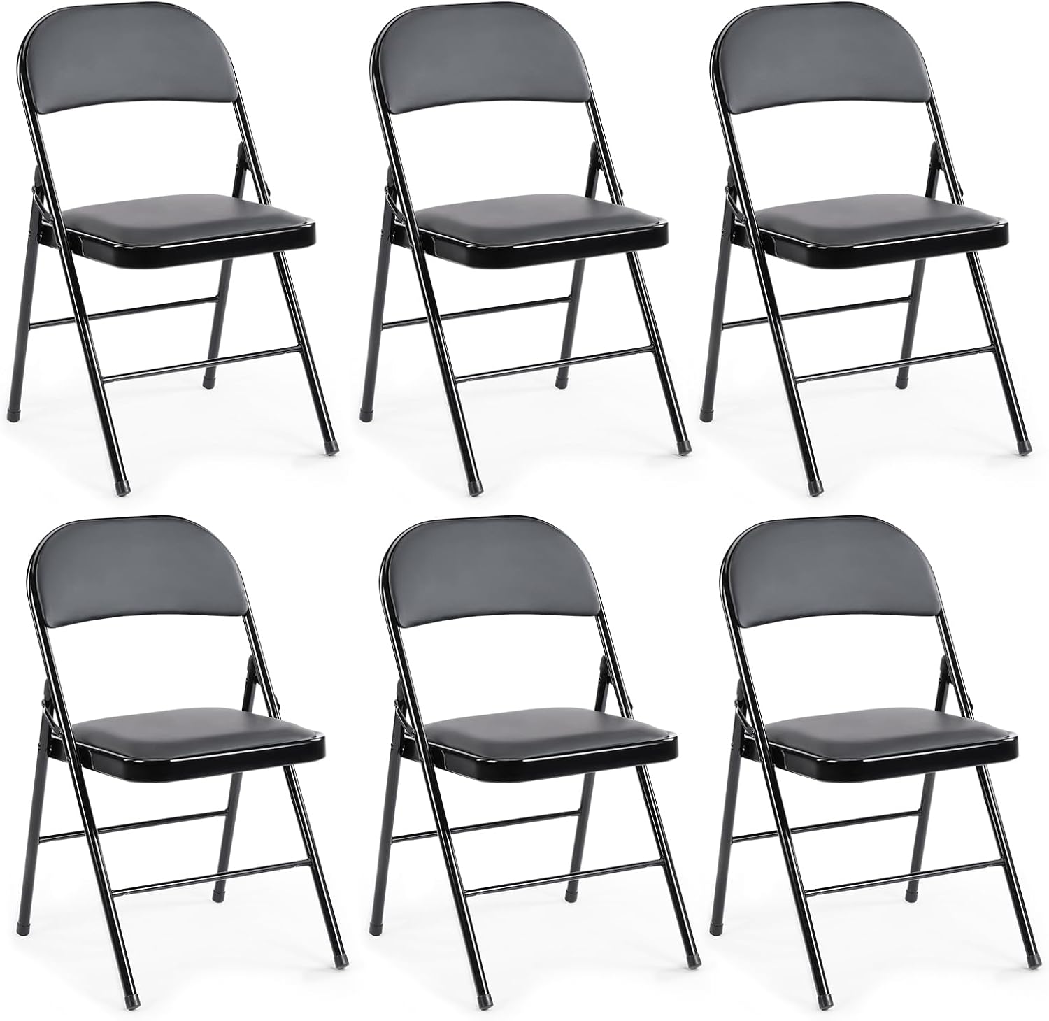 DUMOS Folding Chair - Comfortable Leather Padded Seating Option