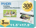 Laminating Sheets 11.5 x 17.5 in 3 Mil 300 Pack - Clear Protection