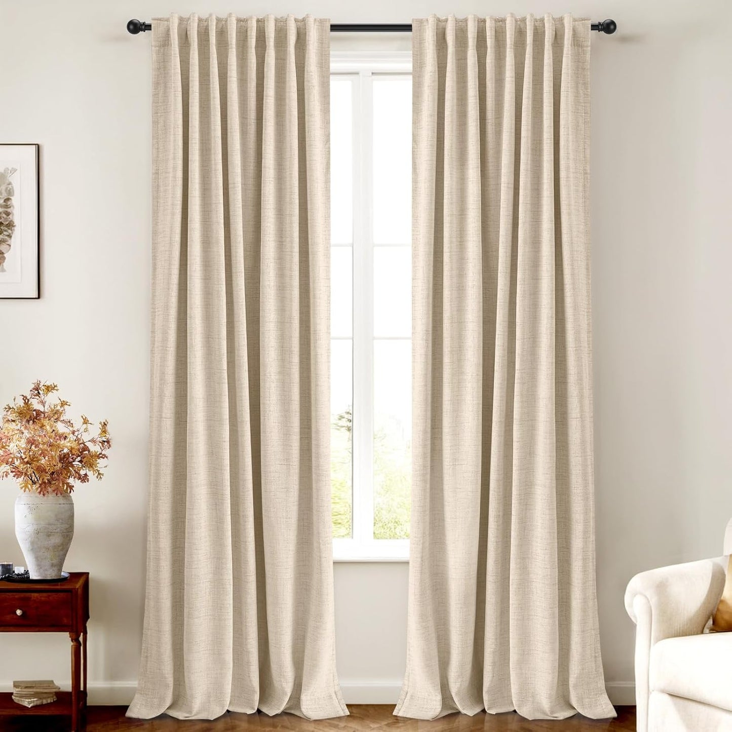INOVADAY 100% Blackout Curtains for Bedroom - 96 Inches Length