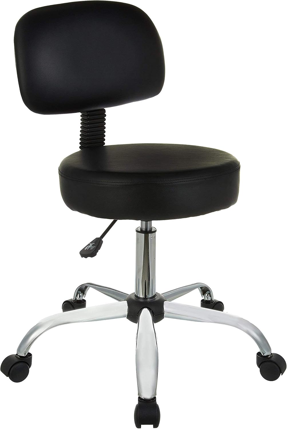 Multi-Purpose Drafting Spa Bar Stool with Back Cushion and Wheels