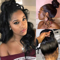 Body Wave 360 Lace Front Wig Human Hair 16 in - Natural Black